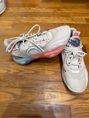 Men’s Way of Wade  Light Beige Sneakers with Pink & Blue - Casual Athletic Shoes